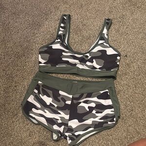 Camo Print Sports swimsuit